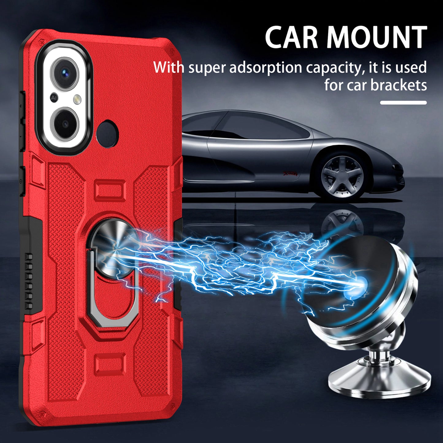 For Xiaomi Redmi 12C 4G PC + TPU Anti-Scratch Phone Case Ring Kickstand Rugged Cover