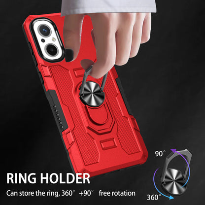 For Xiaomi Redmi 12C 4G PC + TPU Anti-Scratch Phone Case Ring Kickstand Rugged Cover