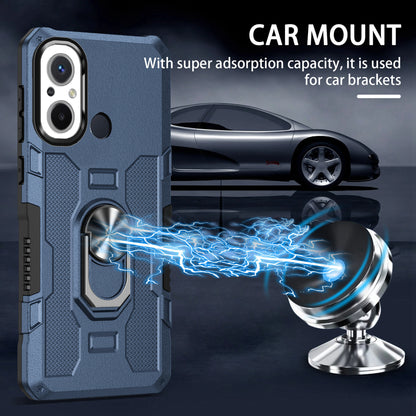 For Xiaomi Redmi 12C 4G PC + TPU Anti-Scratch Phone Case Ring Kickstand Rugged Cover