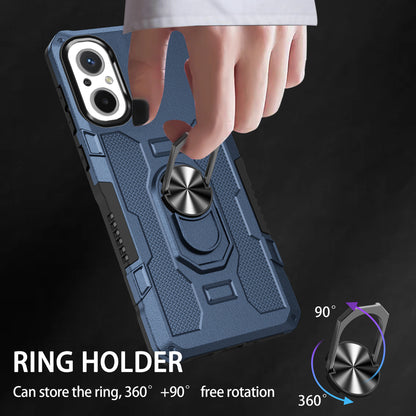 For Xiaomi Redmi 12C 4G PC + TPU Anti-Scratch Phone Case Ring Kickstand Rugged Cover