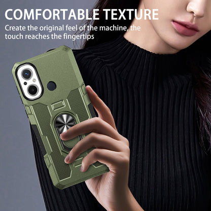 For Xiaomi Redmi 12C 4G PC + TPU Anti-Scratch Phone Case Ring Kickstand Rugged Cover