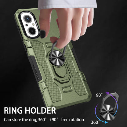 For Xiaomi Redmi 12C 4G PC + TPU Anti-Scratch Phone Case Ring Kickstand Rugged Cover