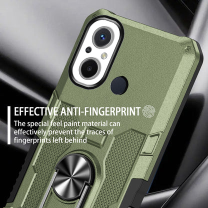 For Xiaomi Redmi 12C 4G PC + TPU Anti-Scratch Phone Case Ring Kickstand Rugged Cover