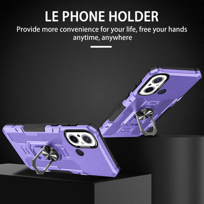 For Xiaomi Redmi 12C 4G PC + TPU Anti-Scratch Phone Case Ring Kickstand Rugged Cover