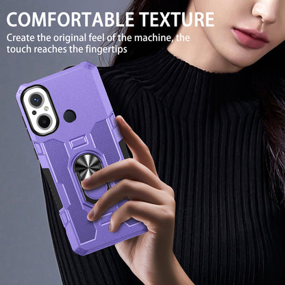 For Xiaomi Redmi 12C 4G PC + TPU Anti-Scratch Phone Case Ring Kickstand Rugged Cover