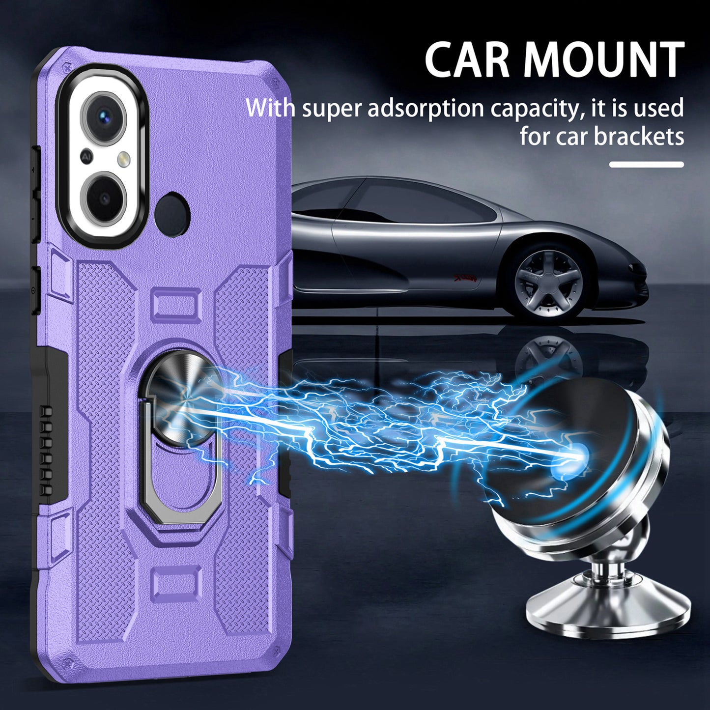 For Xiaomi Redmi 12C 4G PC + TPU Anti-Scratch Phone Case Ring Kickstand Rugged Cover