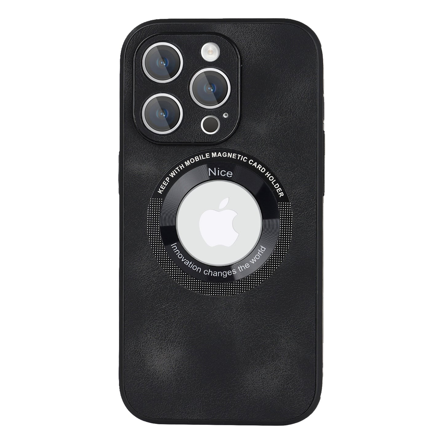 For iPhone 12 Pro Logo View Slim Magnetic Phone Case PU Leather+PC+TPU Shockproof Cover