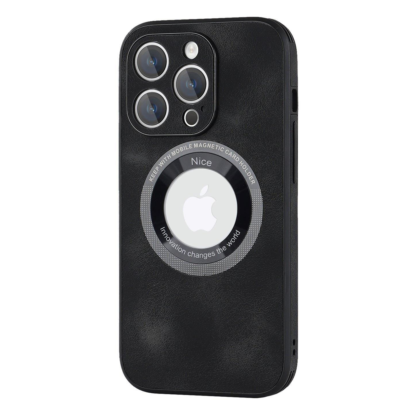 For iPhone 12 Pro Logo View Slim Magnetic Phone Case PU Leather+PC+TPU Shockproof Cover