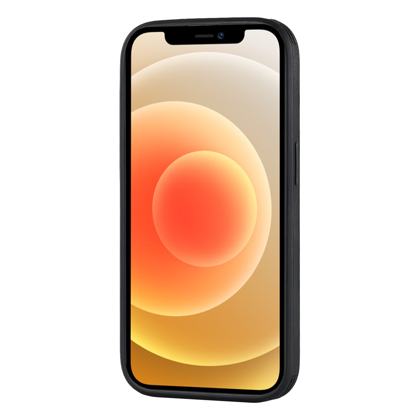 For iPhone 12 Pro Logo View Slim Magnetic Phone Case PU Leather+PC+TPU Shockproof Cover