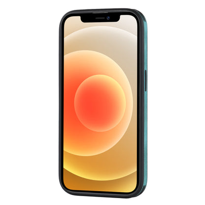 For iPhone 12 Pro Logo View Slim Magnetic Phone Case PU Leather+PC+TPU Shockproof Cover