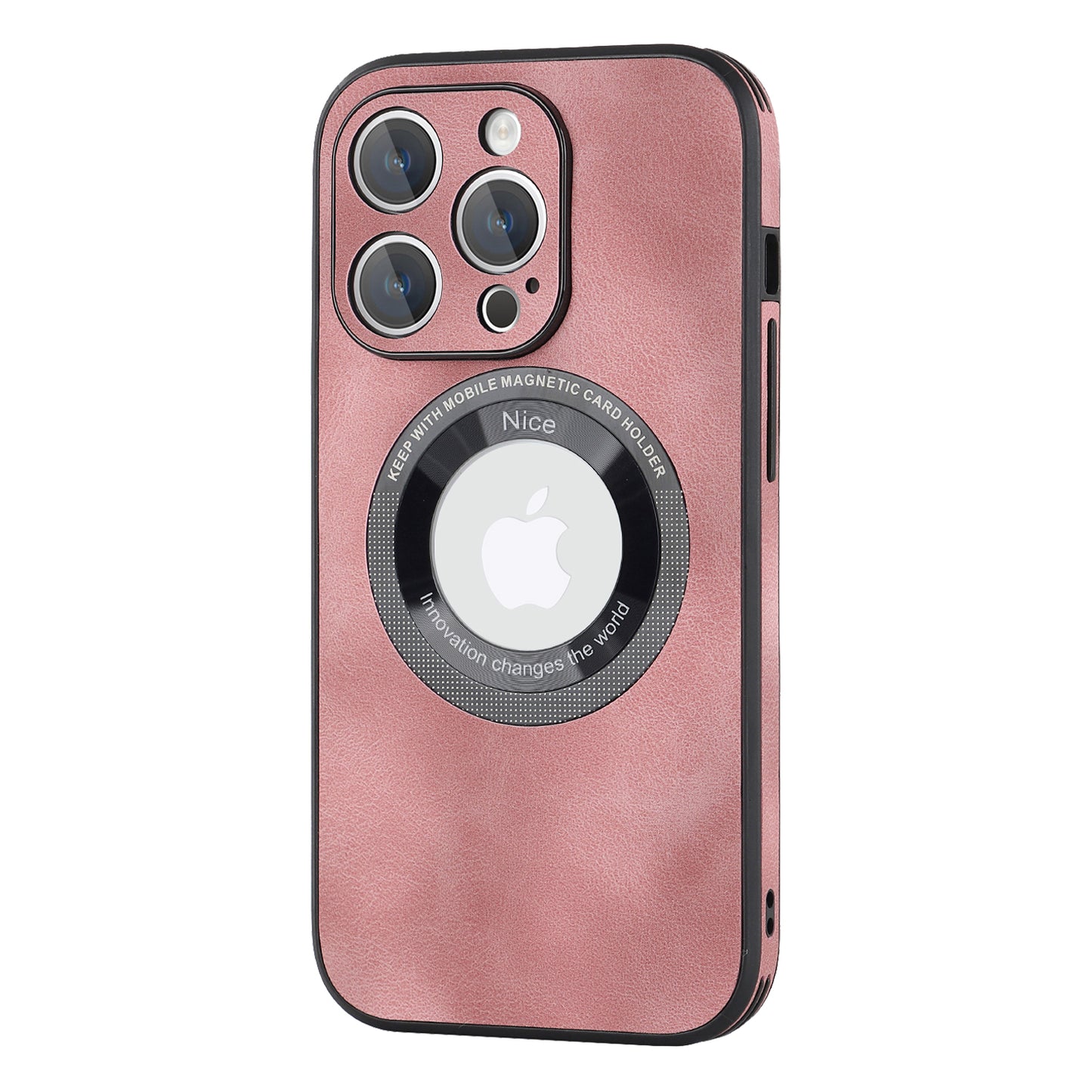 For iPhone 12 Pro Logo View Slim Magnetic Phone Case PU Leather+PC+TPU Shockproof Cover