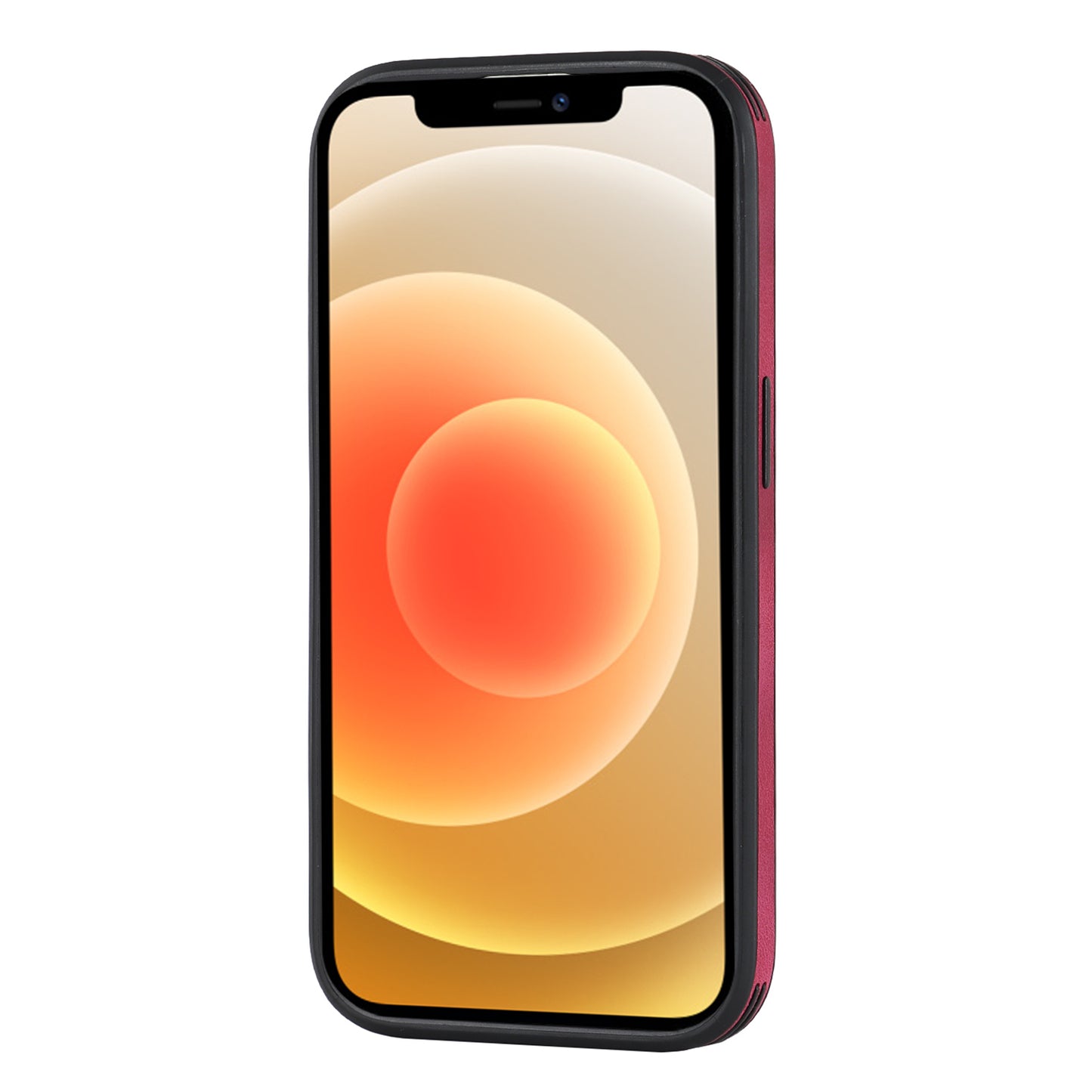 For iPhone 12 Pro Logo View Slim Magnetic Phone Case PU Leather+PC+TPU Shockproof Cover