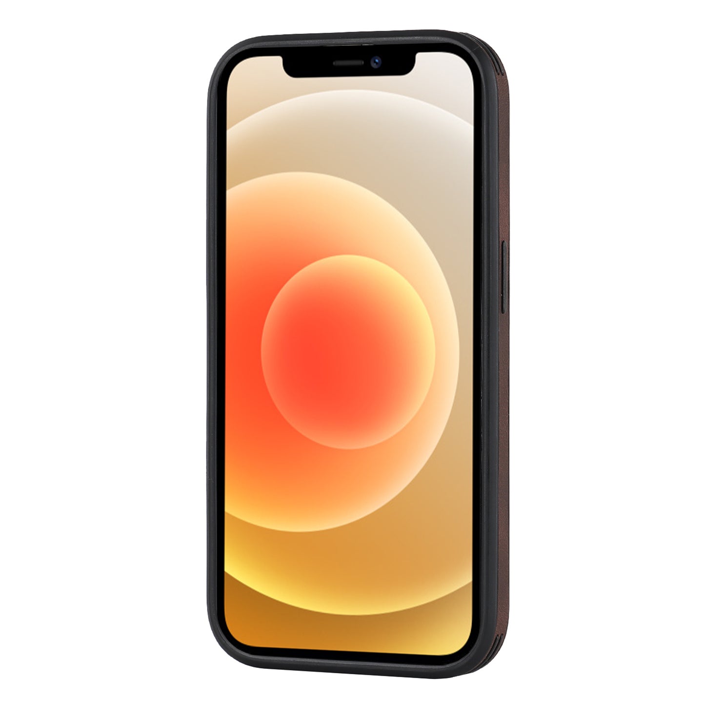 For iPhone 12 Pro Logo View Slim Magnetic Phone Case PU Leather+PC+TPU Shockproof Cover