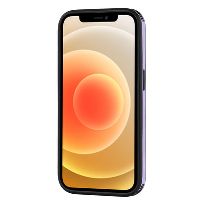 For iPhone 12 Pro Max Logo View Magnetic Case PU Leather+PC+TPU Hybrid Protective Phone Cover