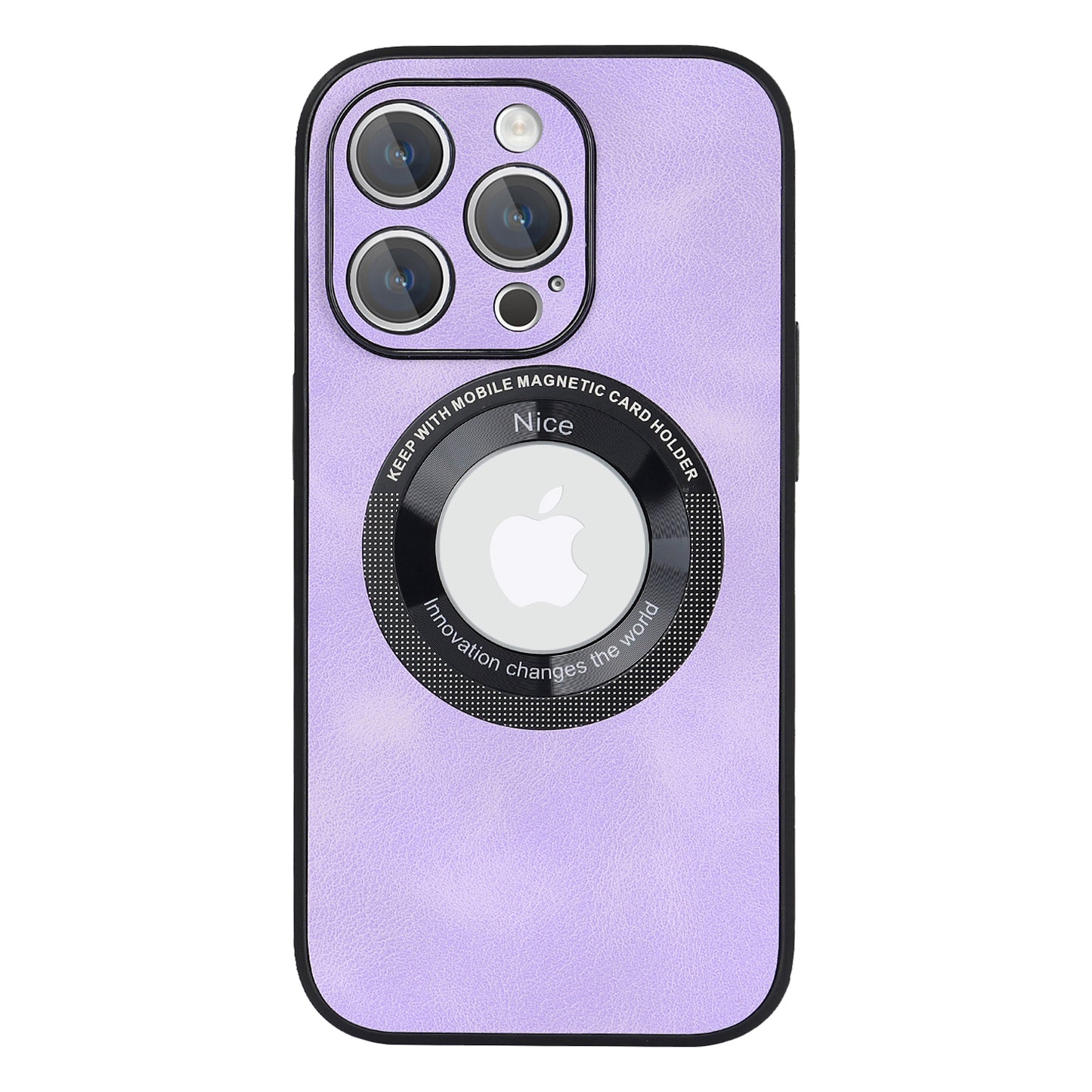 For iPhone 13 Pro PU Leather+PC+TPU Phone Case Anti-Scratch Logo View Magnetic Cover