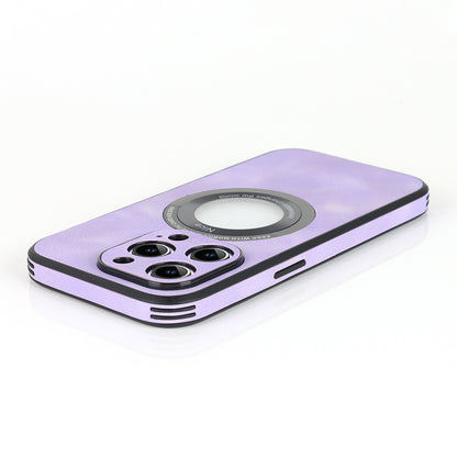 For iPhone 13 Pro PU Leather+PC+TPU Phone Case Anti-Scratch Logo View Magnetic Cover