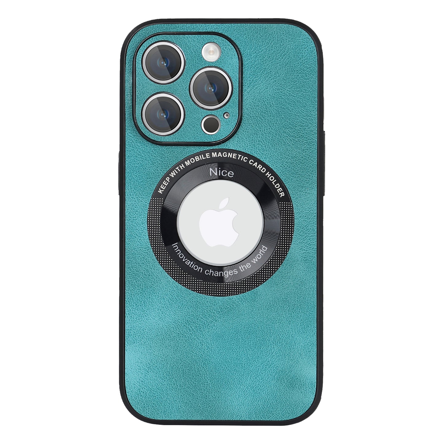 For iPhone 13 Pro PU Leather+PC+TPU Phone Case Anti-Scratch Logo View Magnetic Cover