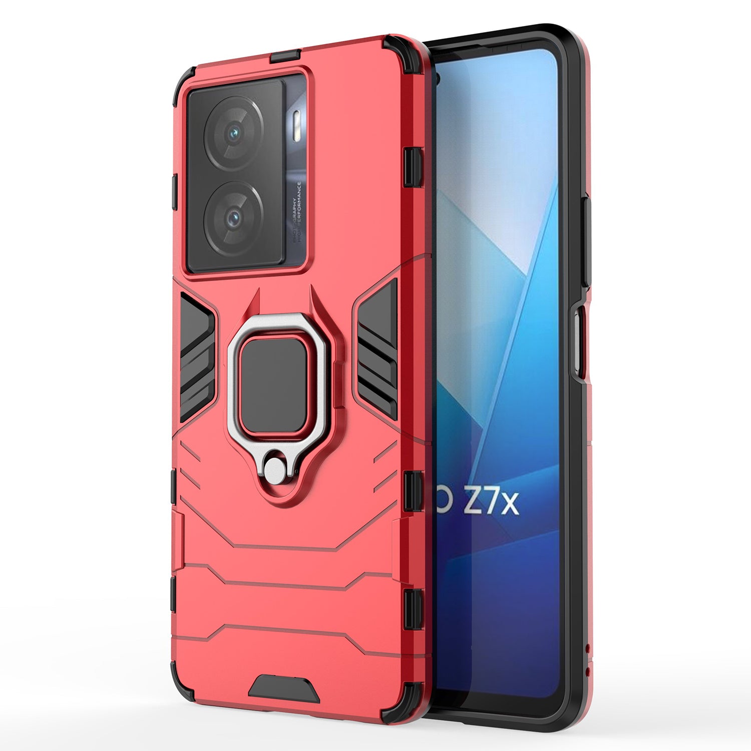 For vivo iQOO Z7x 5G Kickstand Protective Case Soft TPU Hard PC Rugged Shockproof Phone Cover