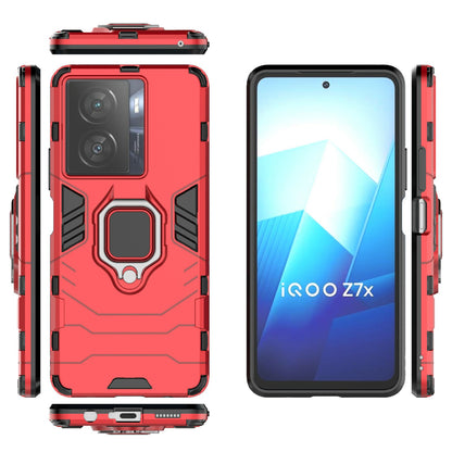 For vivo iQOO Z7x 5G Kickstand Protective Case Soft TPU Hard PC Rugged Shockproof Phone Cover