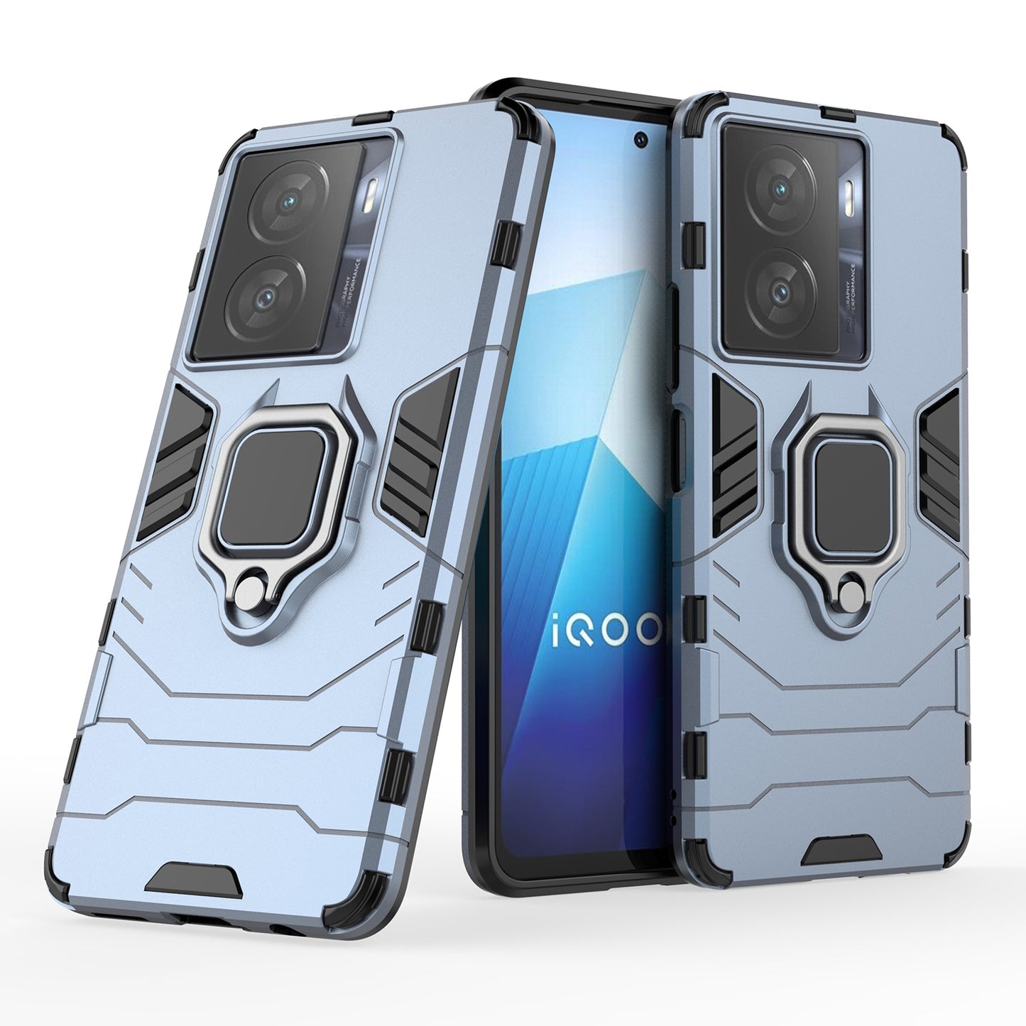 For vivo iQOO Z7x 5G Kickstand Protective Case Soft TPU Hard PC Rugged Shockproof Phone Cover
