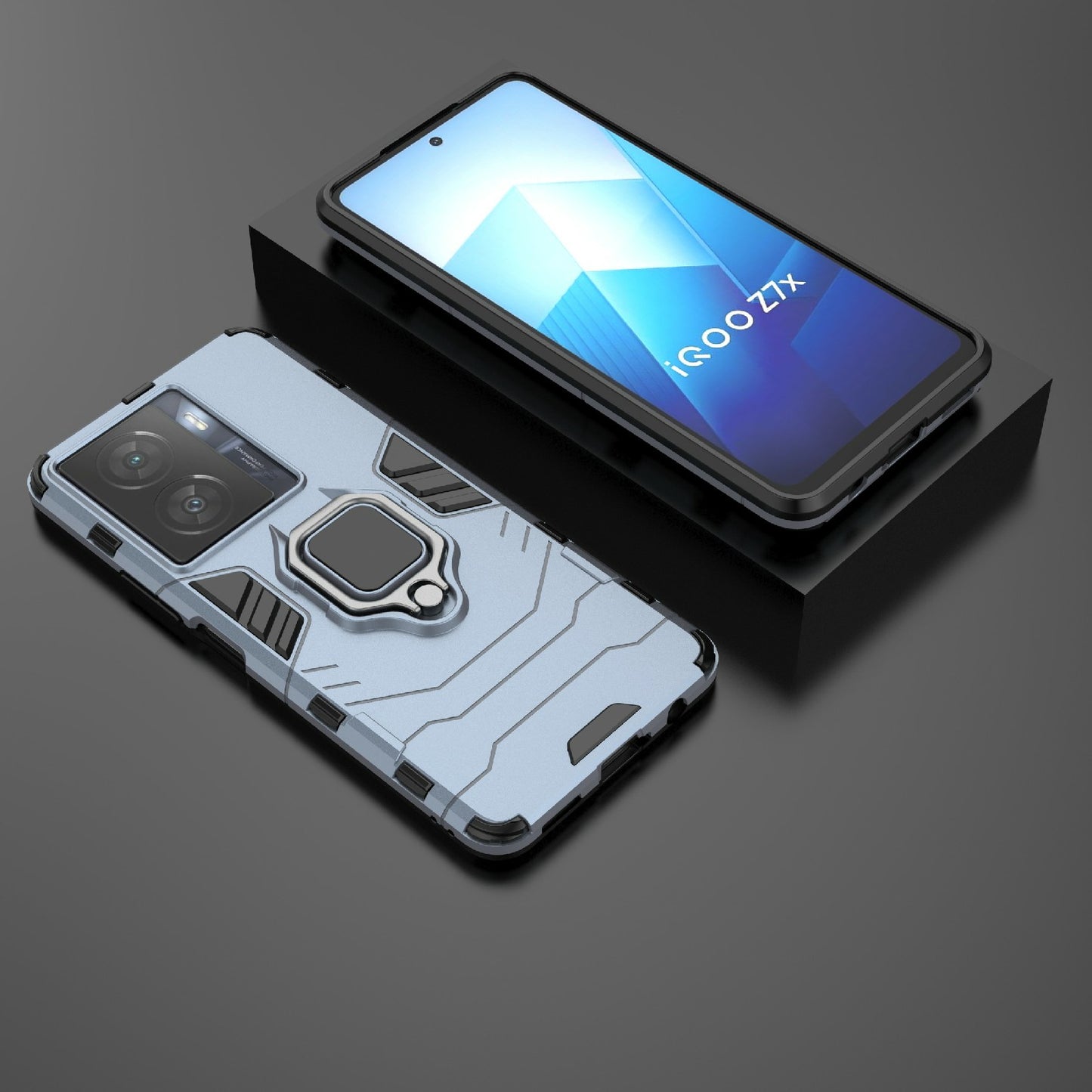 For vivo iQOO Z7x 5G Kickstand Protective Case Soft TPU Hard PC Rugged Shockproof Phone Cover