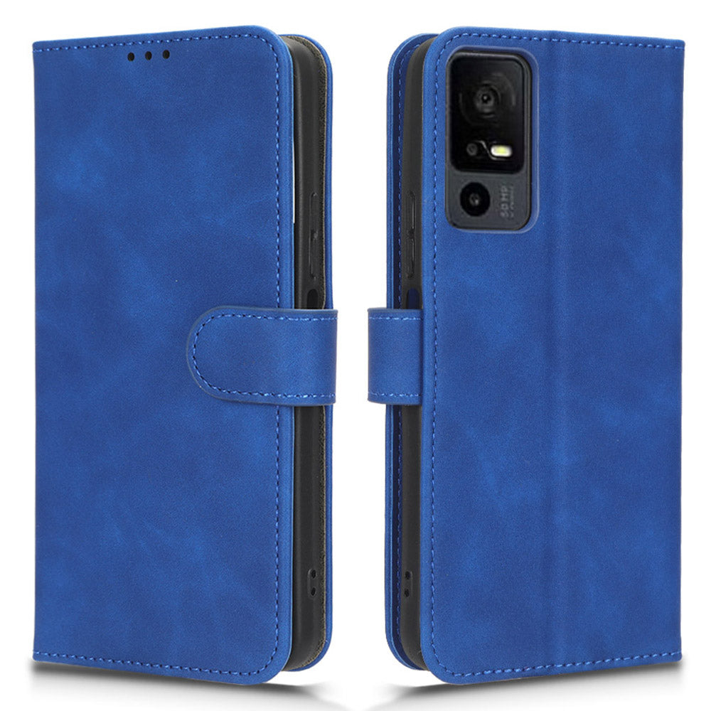 For TCL 40 XE Skin-touch Wallet Case PU Leather Flip Stand Phone Cover