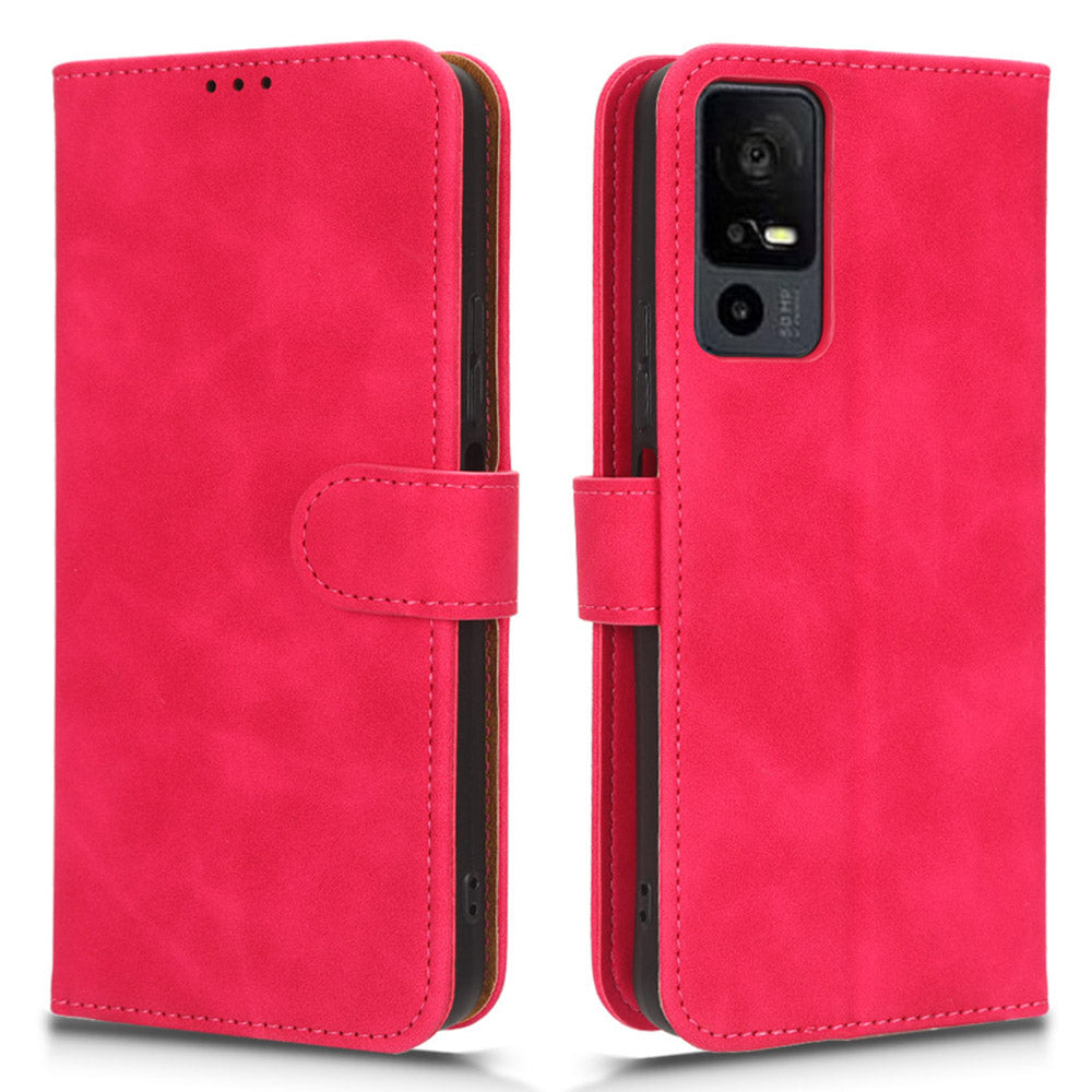 For TCL 40 XE Skin-touch Wallet Case PU Leather Flip Stand Phone Cover