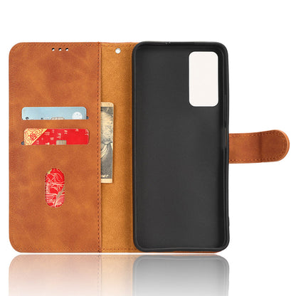 For TCL 40 XE Skin-touch Wallet Case PU Leather Flip Stand Phone Cover