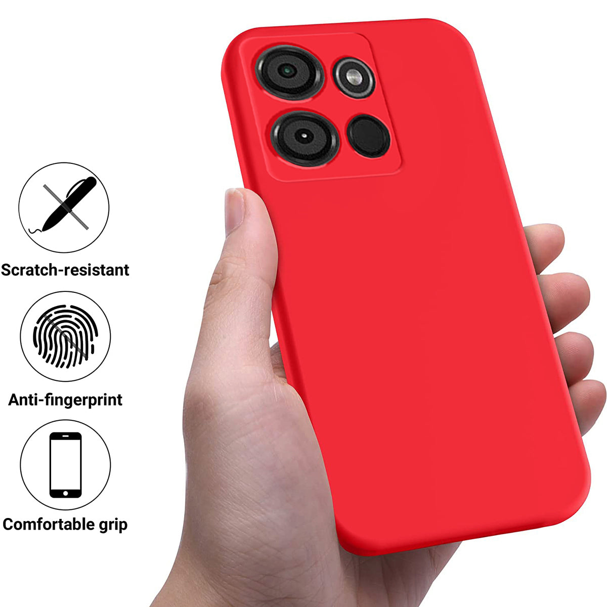 For Itel A60 Liquid Silicone Phone Case Soft Lining Protective Back Cover