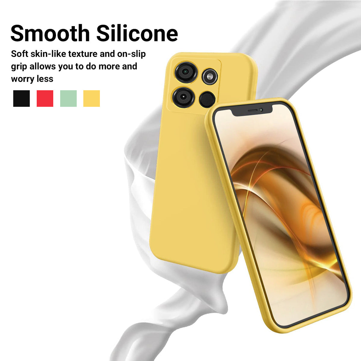 For Itel A60 Liquid Silicone Phone Case Soft Lining Protective Back Cover