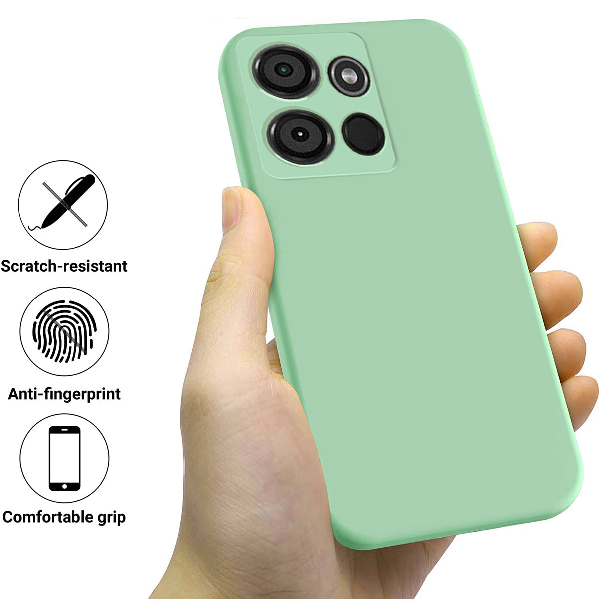 For Itel A60 Liquid Silicone Phone Case Soft Lining Protective Back Cover
