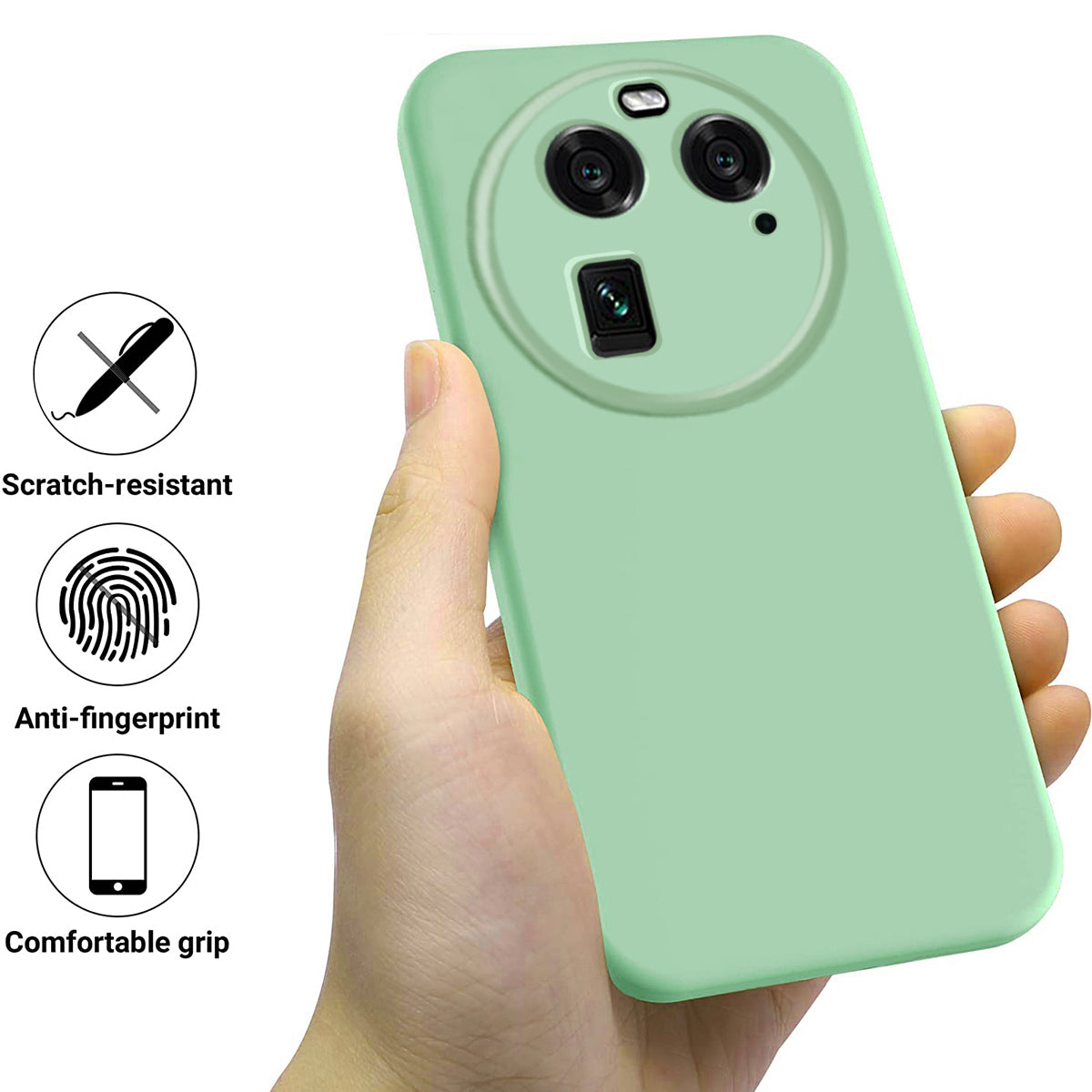 For Oppo Find X6 Liquid Silicone Anti-drop Phone Case Soft Lining Anti-scratch Cover