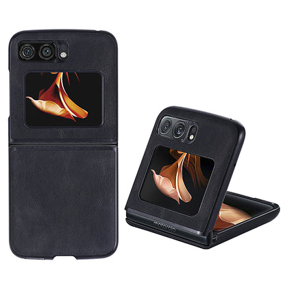 For Motorola Razr 2022 5G Folding Phone Case Leather Coated Hard PC Shockproof Cover