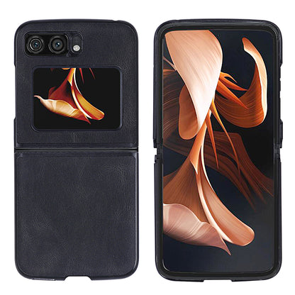 For Motorola Razr 2022 5G Folding Phone Case Leather Coated Hard PC Shockproof Cover