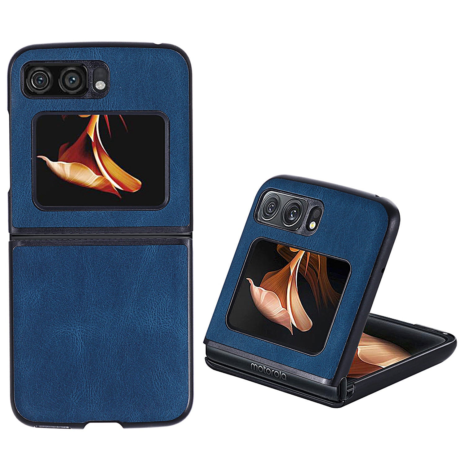For Motorola Razr 2022 5G Folding Phone Case Leather Coated Hard PC Shockproof Cover