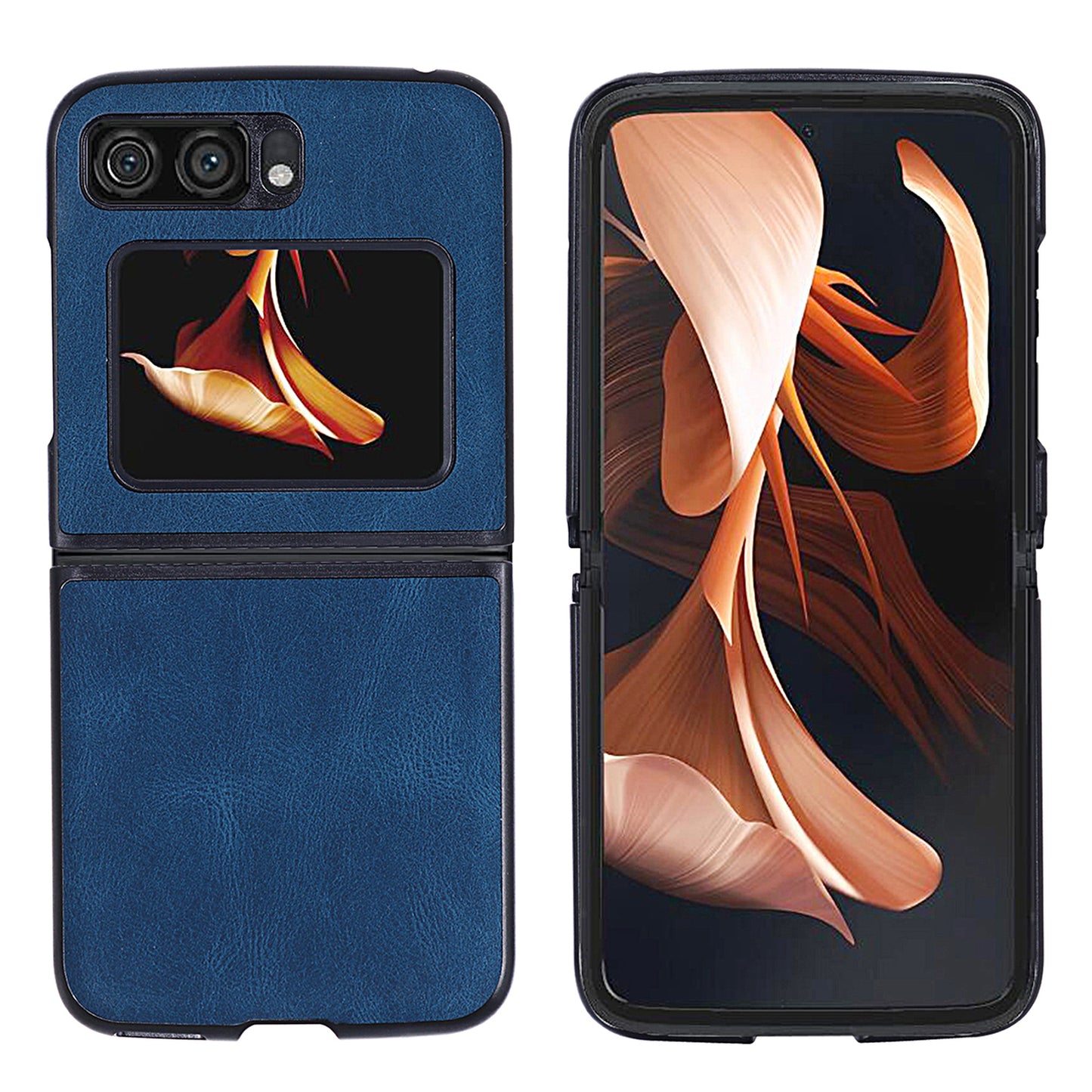 For Motorola Razr 2022 5G Folding Phone Case Leather Coated Hard PC Shockproof Cover
