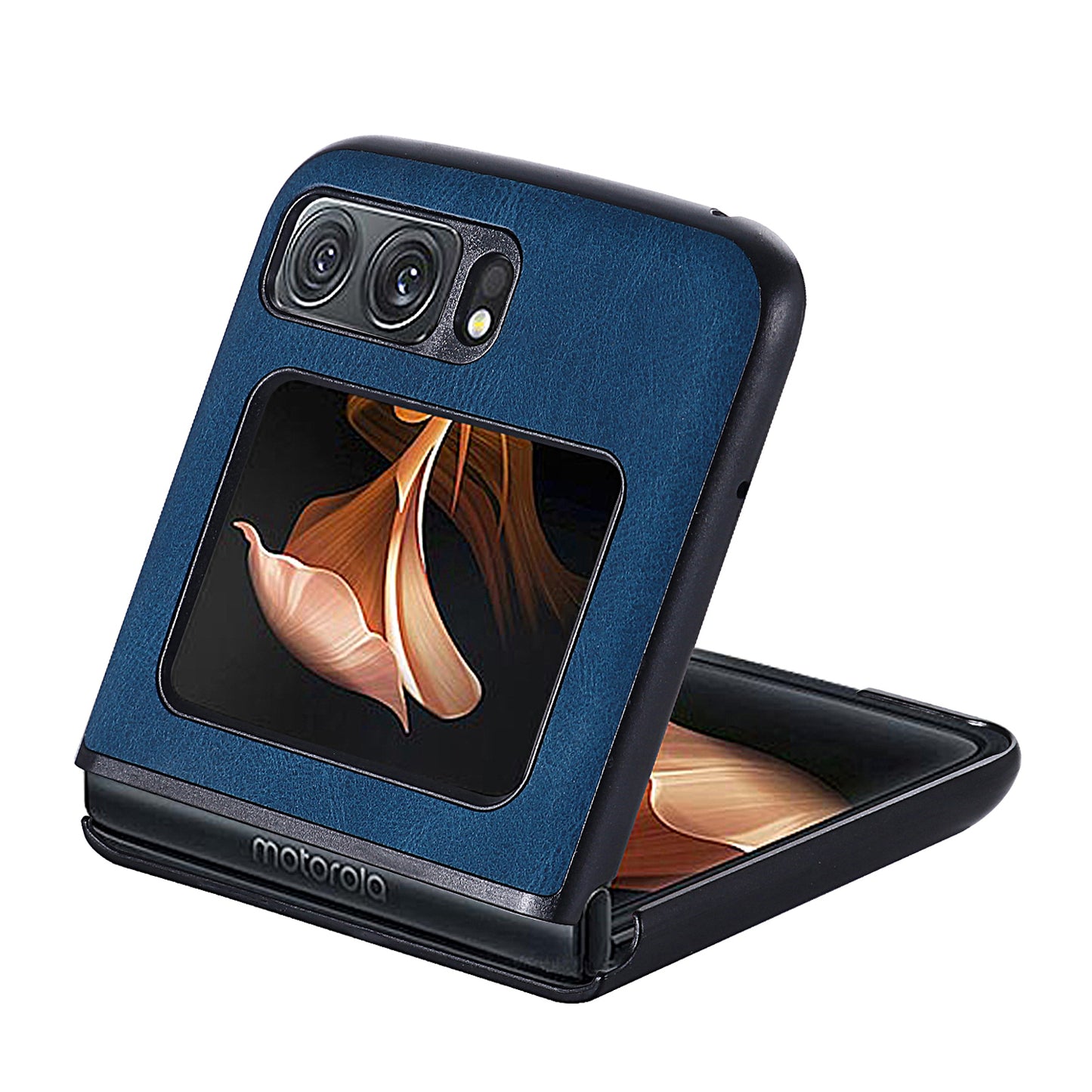 For Motorola Razr 2022 5G Folding Phone Case Leather Coated Hard PC Shockproof Cover