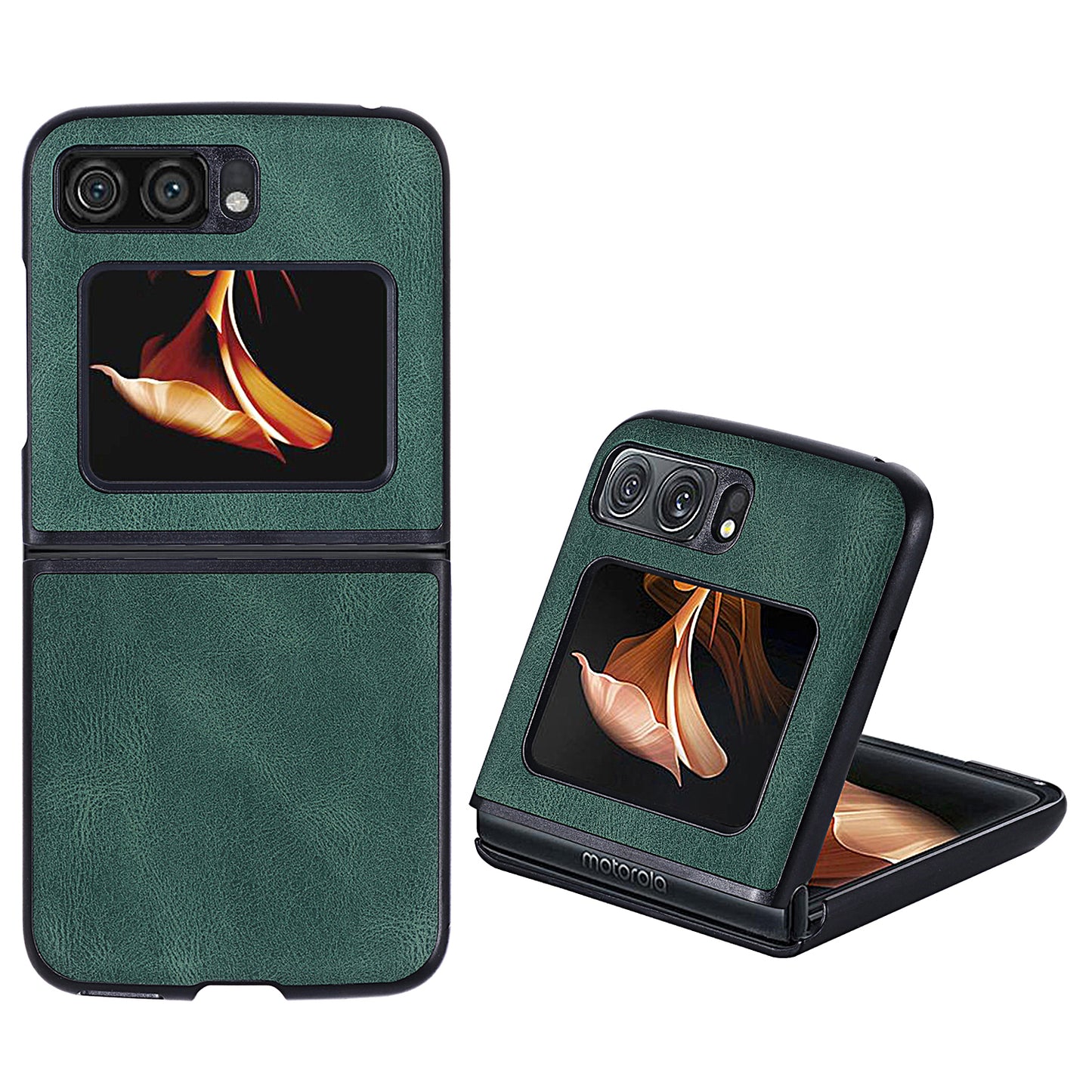 For Motorola Razr 2022 5G Folding Phone Case Leather Coated Hard PC Shockproof Cover