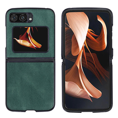 For Motorola Razr 2022 5G Folding Phone Case Leather Coated Hard PC Shockproof Cover