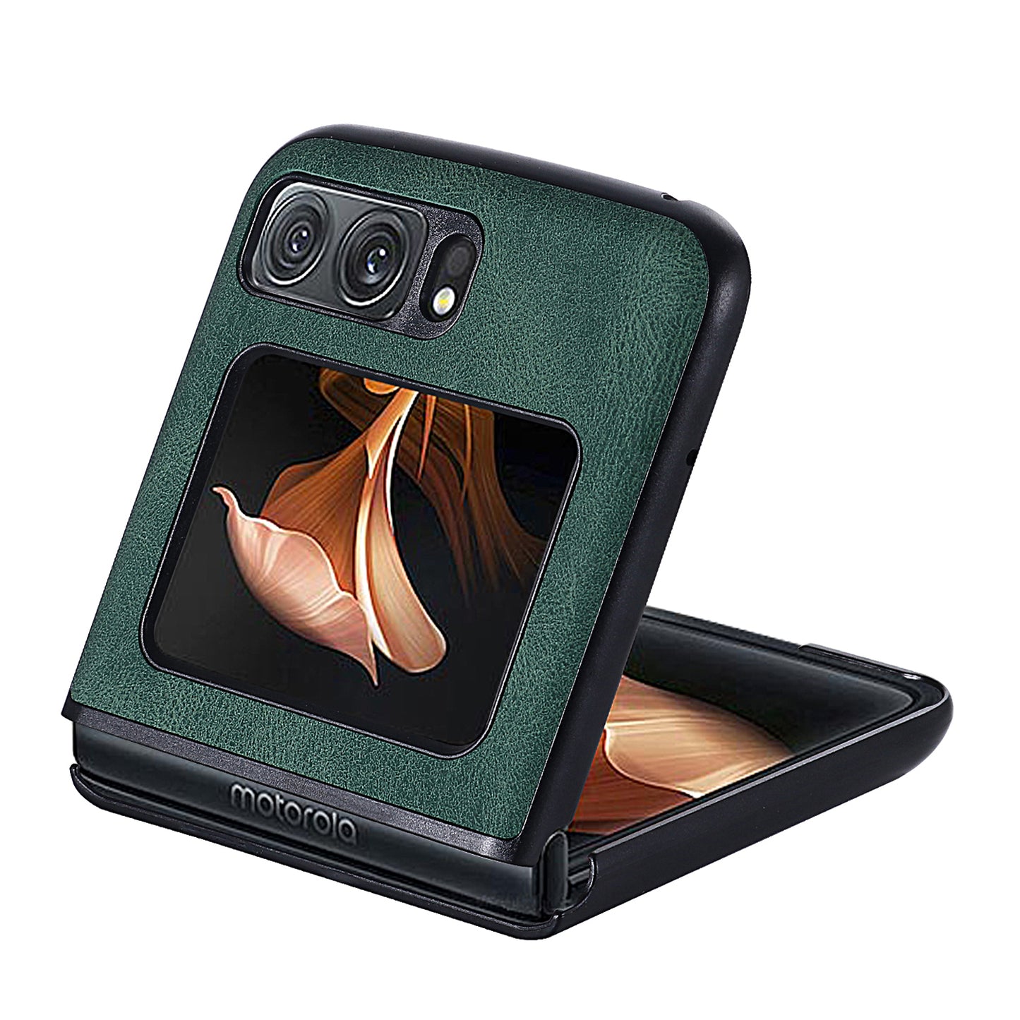 For Motorola Razr 2022 5G Folding Phone Case Leather Coated Hard PC Shockproof Cover