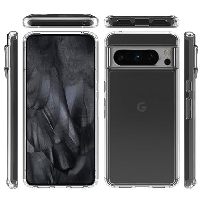 For Google Pixel 8 Pro Phone Case Clear Acrylic Back Soft TPU Frame Hybrid Phone Cover