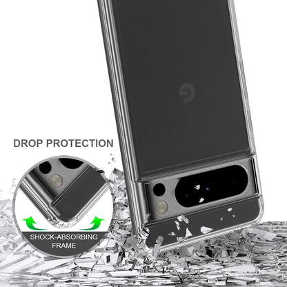 For Google Pixel 8 Pro Phone Case Clear Acrylic Back Soft TPU Frame Hybrid Phone Cover