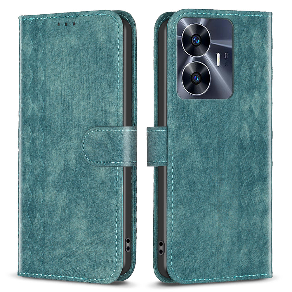 For Realme C55 Shockproof Cell Phone Case Wallet Imprinting Pattern Stand Mobile Phone Cover