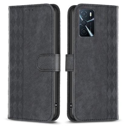 Leather Cover for Oppo A16 / A16s / A54 5G / A54s / A55 5G , Imprinted Pattern Stand Wallet Flip Phone Case