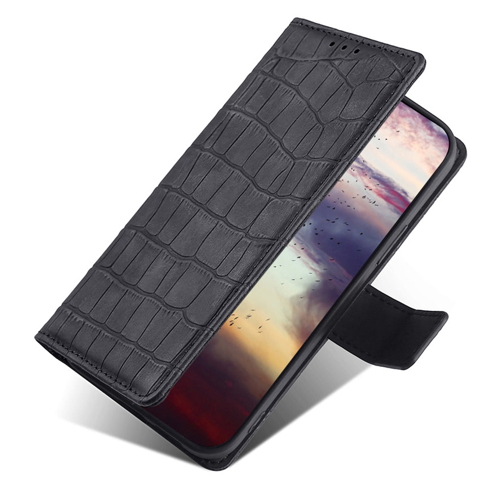 For Samsung Galaxy F14 5G Skin-touch Feeling Phone Case Crocodile Texture Wallet Stand PU Leather Cover