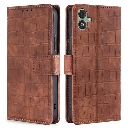 For Samsung Galaxy F14 5G Skin-touch Feeling Phone Case Crocodile Texture Wallet Stand PU Leather Cover