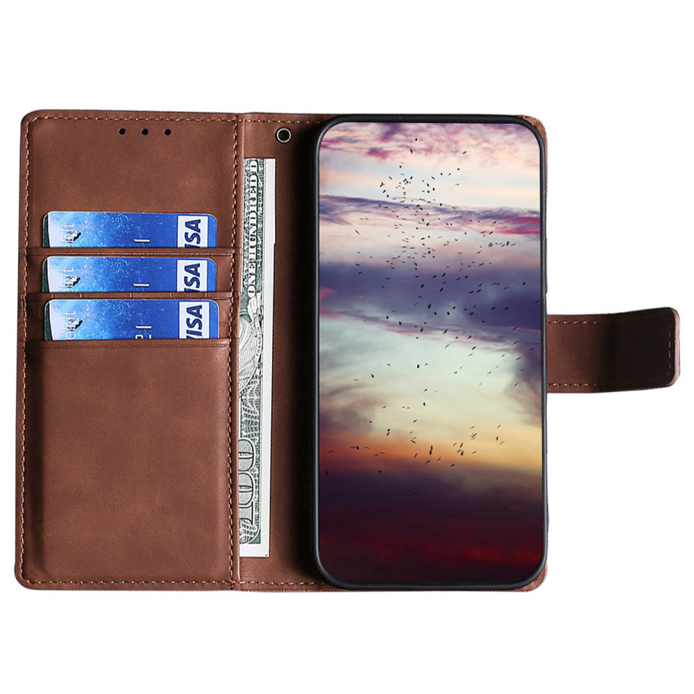 For Samsung Galaxy F14 5G Skin-touch Feeling Phone Case Crocodile Texture Wallet Stand PU Leather Cover