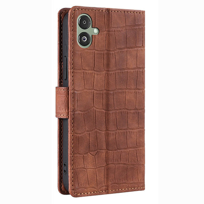 For Samsung Galaxy F14 5G Skin-touch Feeling Phone Case Crocodile Texture Wallet Stand PU Leather Cover
