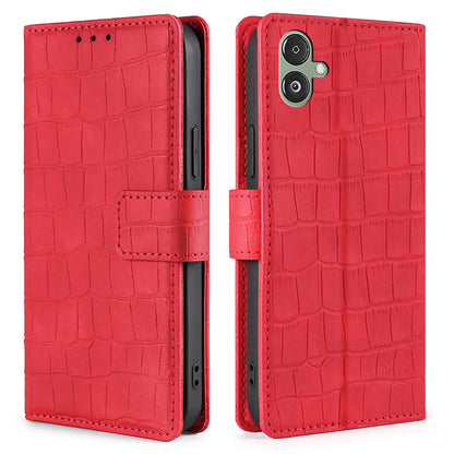 For Samsung Galaxy F14 5G Skin-touch Feeling Phone Case Crocodile Texture Wallet Stand PU Leather Cover