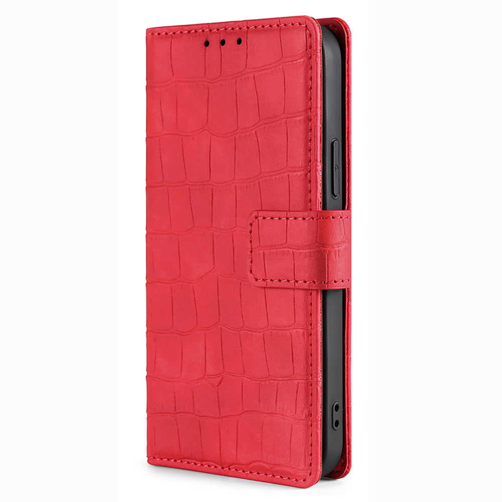 For Samsung Galaxy F14 5G Skin-touch Feeling Phone Case Crocodile Texture Wallet Stand PU Leather Cover